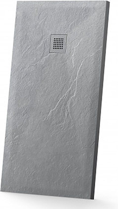 SANISTONE Sanistone Douchebak - 90x160cm - Cement Grijs - Composiet - Rechthoek