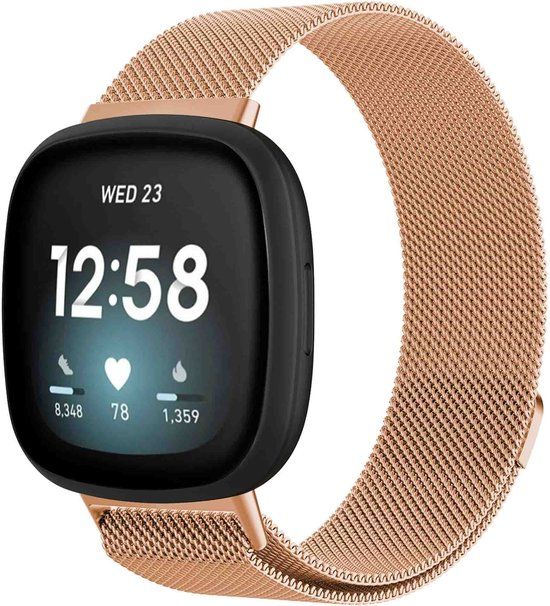 iMoshion Milanees Bandje Fitbit Versa 3 - Rosé Goud - Maat S
