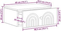 vidaXL Muurbevestigde Nachttafel Hoogglans Wit 49 x 34,5 x 20 cm