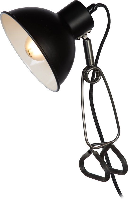 Lucide MOYS Klemlamp - 1xE27 - Zwart
