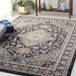 Safavieh Traditioneel tapijt voor woonkamer, eetkamer, slaapkamer, collectie Lyndhurst, laagpolig, grijs en groenblauw, 160 x 230 cm