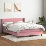 Maison Exclusive - Lit boxspring avec matelas, rose, 140x210 cm, velours