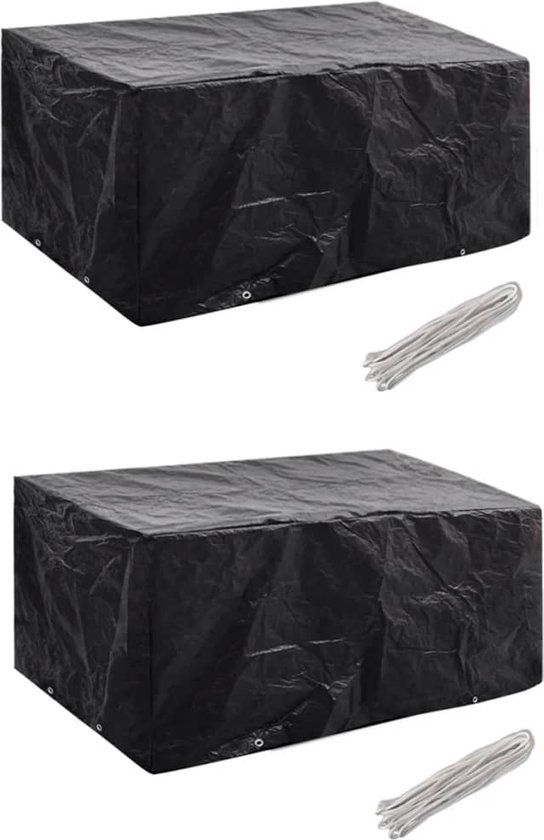vidaXL Tuinmeubelhoezen poly rattan 2 st 4-persoons 180x140 cm