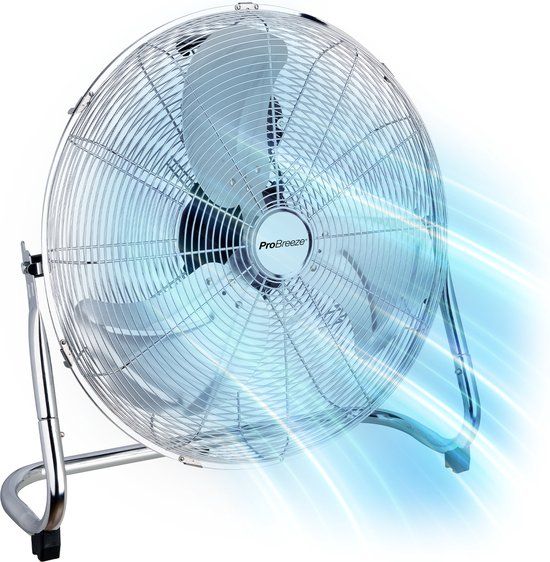 Pro Breeze Vloerventilator Ø50 cm Chroom 120W - 3 Snelheden en Kantelbaar