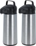Merkloos RVS Thermoskan/Isoleerkan met pomp - 2x - 1,8 liter