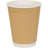 Brun 12oz 300ml Gobelets à café en papier 500 pièces