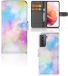 B2Ctelecom Hoesje Samsung Galaxy S21 Watercolor Light Book Case Kunstleer/TPU Abstract/Effen kleur/Design