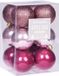 Unyqoos Boule de Noël Rose | Set de 12 | Diamètre 6 cm | Mat/Brillant/Pailleté