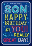 Moderne Piccadilly Greetings Moderne verjaardagskaart zoon - 9 x 6 inch