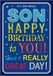 Moderne Piccadilly Greetings Moderne verjaardagskaart zoon - 9 x 6 inch
