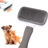 Edipets Kattenborstel Hondenborstel Lang haar Zelfreinigend Staal Siliconen borstelharen Verwijder dood haar Ergonomische huisdieraccessoires (grijs)