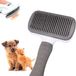Edipets Kattenborstel Hondenborstel Lang haar Zelfreinigend Staal Siliconen borstelharen Verwijder dood haar Ergonomische huisdieraccessoires (grijs)