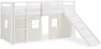 Homestyle4u Hoogslaper - 90x200 cm - met glijbaan en trap - wit & grijs