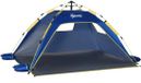 Merkloos Pop-up Strandtent – 220x173x120 cm – Donkerblauw – Voor 2 Personen – Met Automatisch Vouwsysteem
