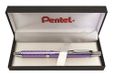 Pentel BL407V-BOX EnerGel Liquid Gel roller, paarse metalen behuizing, in hoogwaardige geschenkdoos, kogeldiameter 0,7 mm = 0,35 mm lijndikte, schrijfkleur zwart