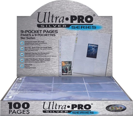 Ultra Pro Hologram Pages Silver 9 Pocket 11 hole C 10