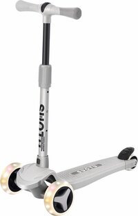 Suotu Kinderstep - 3-Wiel Step voor Kinderen (3-9 jaar) - Lichtgevende Wielen - Verstelbaar - Grijs