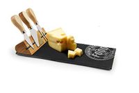 Omvang Excelsa Fine Quality snijplank van leisteen met 3 kaaspunten, 30 x 15 cm