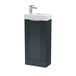 Hudson Reed meuble vasque nervuré 40cm de large, 86cm de haut, autoportant avec vasque - finition satin anthracite | style Art déco