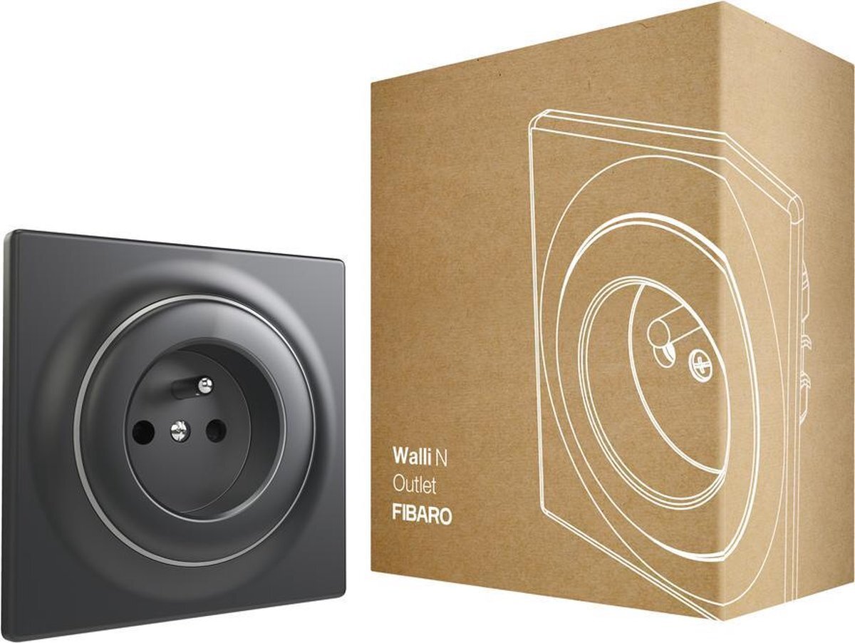 Fibaro Walli N Outlet type E | Wandcontactdoos | Antraciet