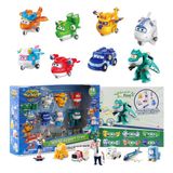 Super Wings Transformer Toys 2", vliegtuigspeelgoed, mini-actiefiguren voor kinderen van 3-12 jaar, verjaardagsfeestaccessoires voor jongens en meisjes (15 verpakkingen)