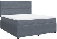 vidaXL Boxspringbed met matras, donkergrijs, 180x200 cm, fluweel