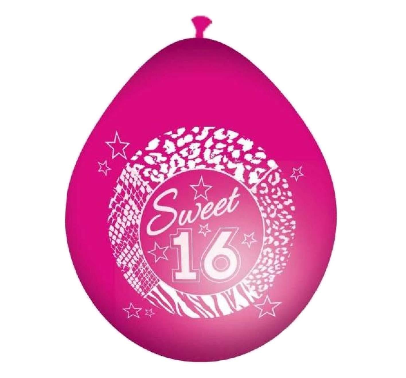 Partywinkel Sweet 16 Ballonnen Roze 30cm 8 stuks