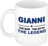 Bellatio Decorations naam cadeau mok - Gianni - man myth legend - koffiemok - 300 ml - collega - vaderdag