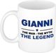 Bellatio Decorations naam cadeau mok - Gianni - man myth legend - koffiemok - 300 ml - collega - vaderdag