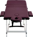 vidaXL Massagetafel inklapbaar 3 zones aluminium wijnpaars