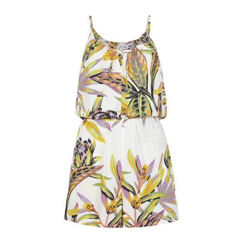 O'Neill Playsuit with Leaf Print - Ecru/Green/Pink