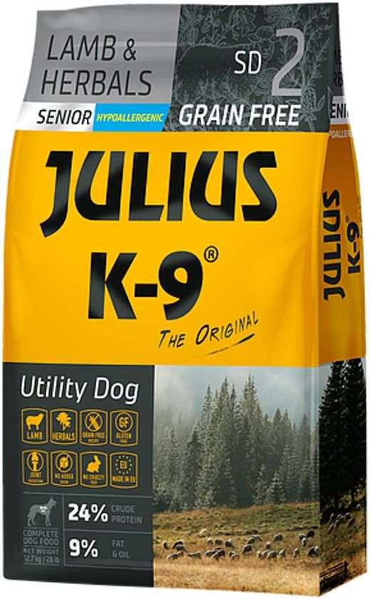 JULIUS K9 Lamb & Herbals Senior - 10kg - Graanvrij hondenvoer voor oudere honden
