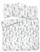 KARO Flanellen dekbedovertrek 220x200 cm blanc à fleurs - 100% Coton