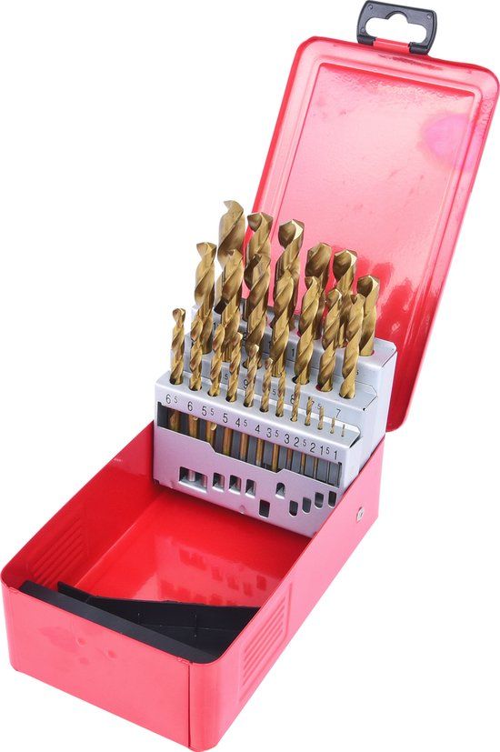 KS Tools 330.4613 HSS TiN Spiraalborenset in stalen cassette, 25-dlg, 1-13mm