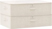 vidaXL Opbergboxen - 2 stuks - 70x40x18 cm - Stof - Crèmekleurig