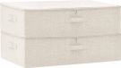 vidaXL Opbergboxen - 2 stuks - 70x40x18 cm - Stof - Crèmekleurig
