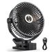 VEVOR Draagbare ventilator met clip met ledlicht, 2 standen, accu 37 Wh, 4 snelheden, 3 vaste snelheden en 1 circulatiemodus, touch-bediening, USB-C-ventilator voor reizen, camping, bureau, kantoor