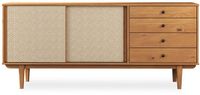 IDIMEX Sideboard SIMONA 175 cm massief hout rotan eiken bruin