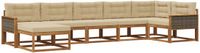 vidaXL Ensemble de canapés d'extérieur 7 pièces Naturel et Beige