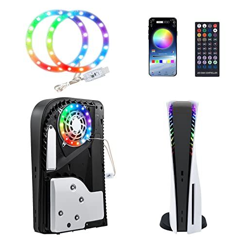 Mcbazel RGB LED Strip voor PS5 Flexibele Lichtstrip 8 Kleuren Muziek Synchronisatie, 3 Modi Ondersteunt APP/IR Afstandsbediening/USB-knop