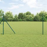 vidaXL Euro-hek met grondbevestiging 10 x 1 m PVC-coated staal groen