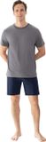Mey Herren Pyjama Kort Serie Pure Night Quartz Grey