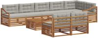 vidaXL - Hoek loungeset - Acacia hout - Natuurlijk en lichtgrijs