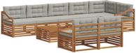 vidaXL - Salon d'angle - Acacia bois - Naturel et gris clair