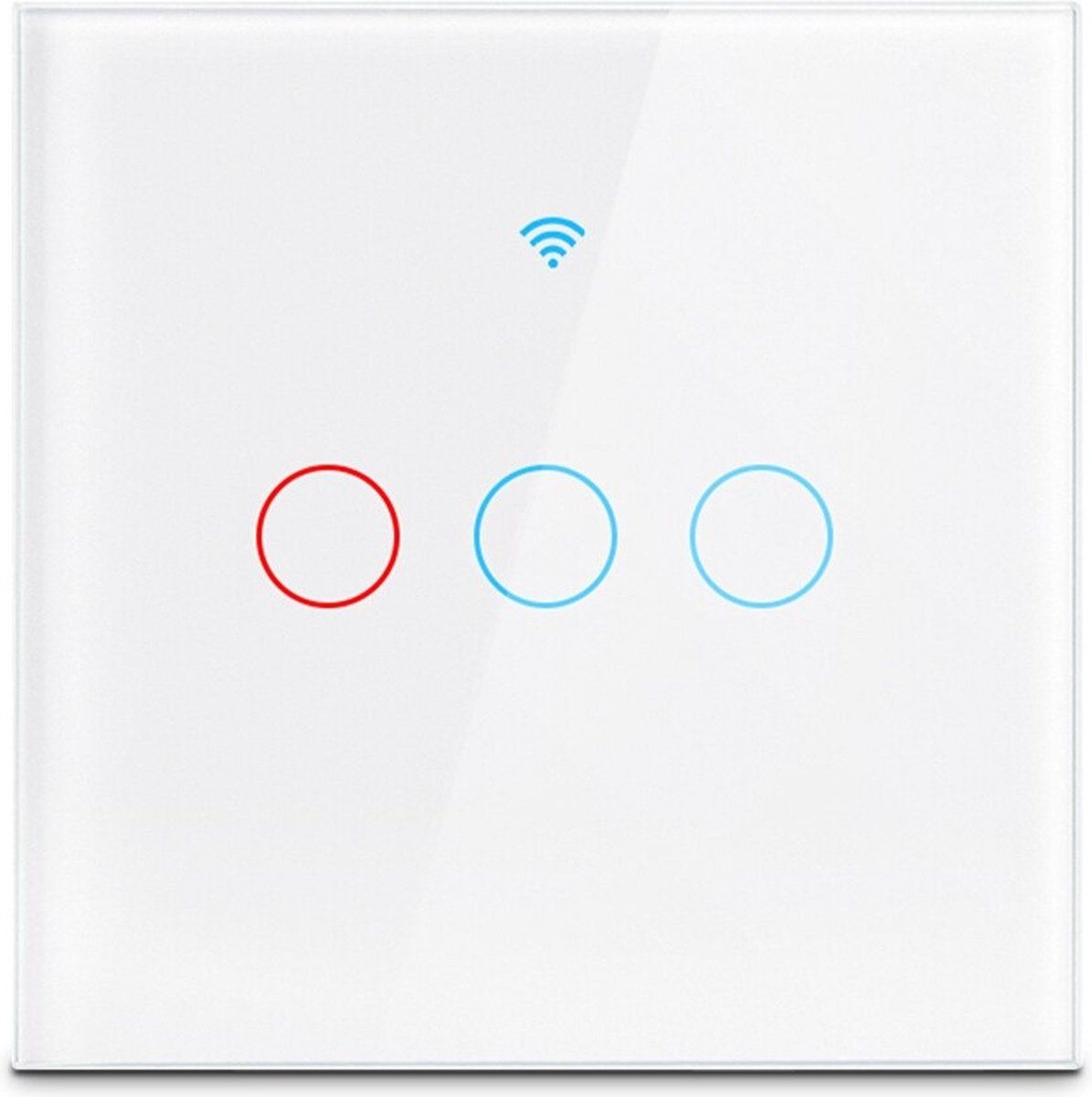 TechU™ Touchscreen Wandschakelaar 3 Knoppen - Wit - Wifi - Hard glaspaneel
