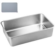 Benza Ibenzoa® Robuuste Metalen Kattenbak met Ruime Opvangruimte – Zilver, RVS, 50 x 35 x 20 cm