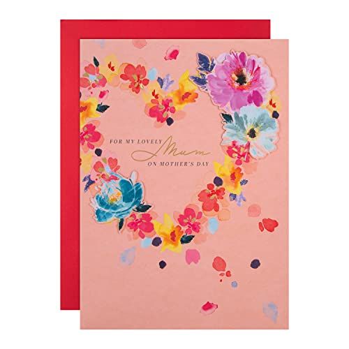 Hallmark Moederdag kaart voor mama - klassiek bloemenhart ontwerp