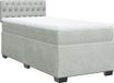 vidaXL Boxspring met matras fluweel lichtgrijs 90x190 cm