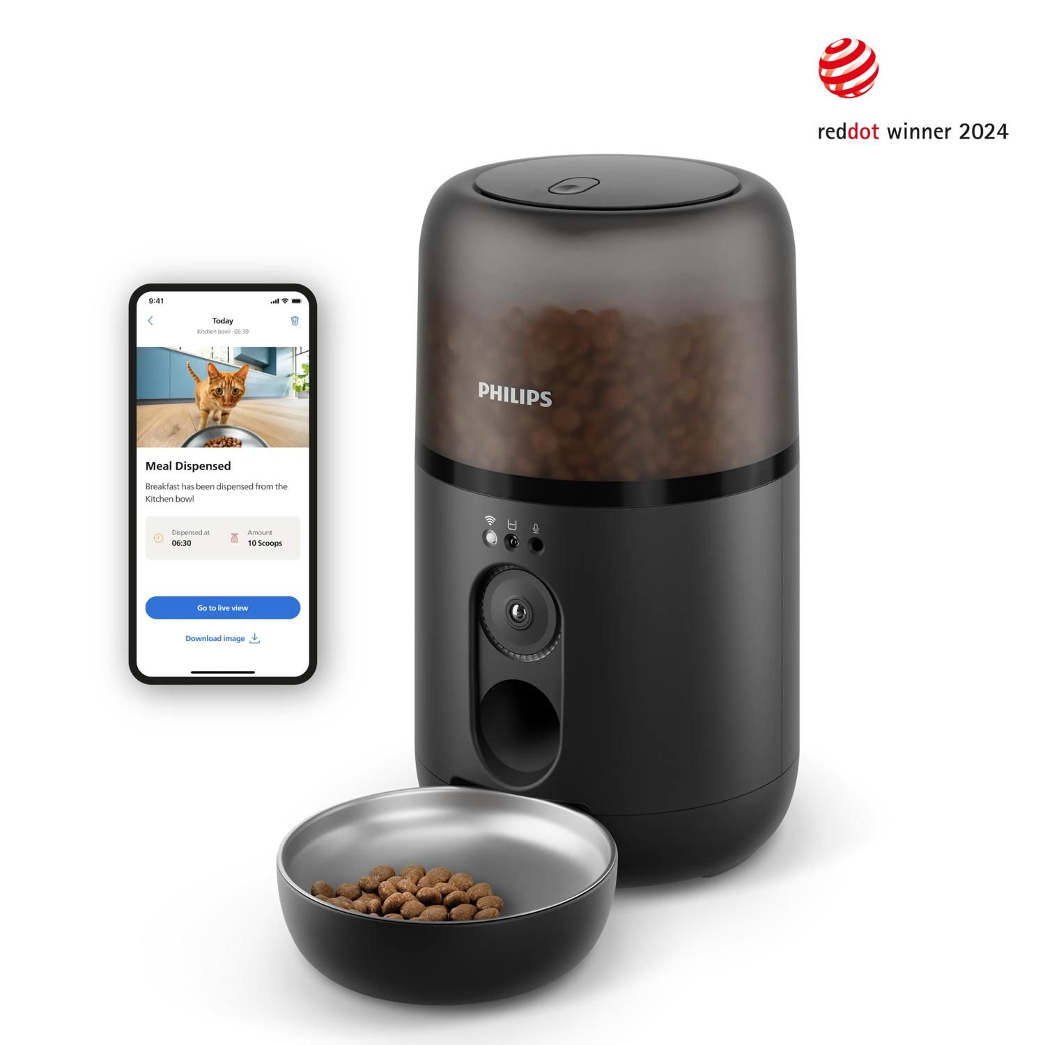 Philips Pet Series Voerautomaat met Camera - 4,5 Liter - Grijs (PAW5320/02)