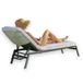 Boca Terry Chaise Lounge Cover - Katoenen Badstof Strandstoel Handdoek - Ingericht Strandlaken, Wit